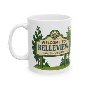 Belleview Welcome Sign Mug | Florida Small Town Art | Scrappy Pixel Original