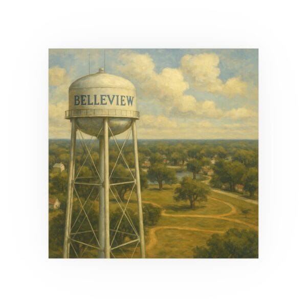 Belleview Water Tower Poster | Florida Local Landmark Art | Scrappy Pixel Print